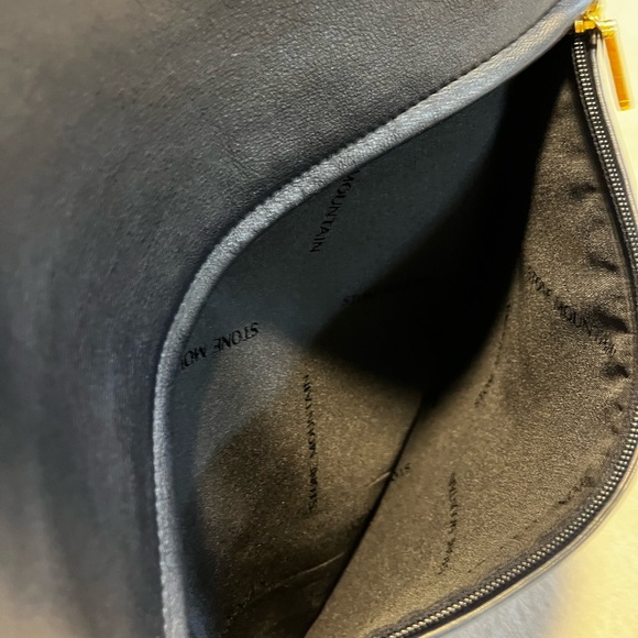 👜 Stone Mountain Navy Blue Fold-Over Clutch / leather Tote/ clutch Bag - Picture 5 of 6